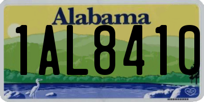 AL license plate 1AL8410