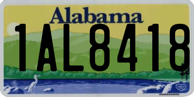 AL license plate 1AL8418