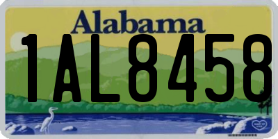 AL license plate 1AL8458
