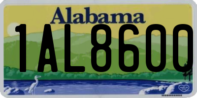 AL license plate 1AL8600