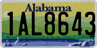 AL license plate 1AL8643