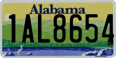 AL license plate 1AL8654