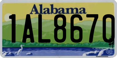 AL license plate 1AL8670