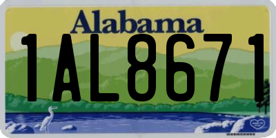 AL license plate 1AL8671