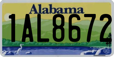 AL license plate 1AL8672