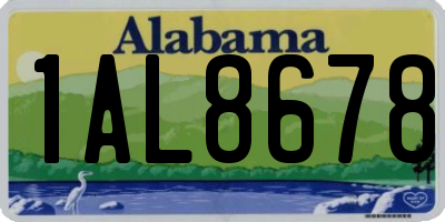 AL license plate 1AL8678