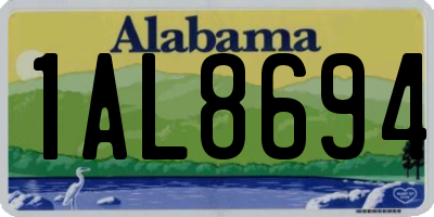 AL license plate 1AL8694