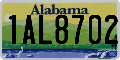 AL license plate 1AL8702