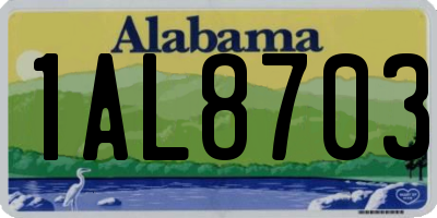 AL license plate 1AL8703