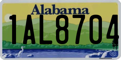 AL license plate 1AL8704