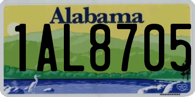 AL license plate 1AL8705