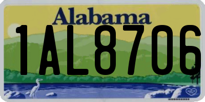 AL license plate 1AL8706
