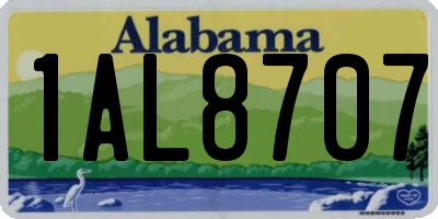 AL license plate 1AL8707
