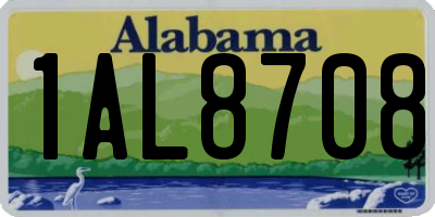 AL license plate 1AL8708