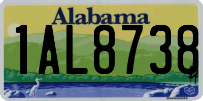 AL license plate 1AL8738
