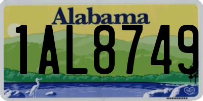 AL license plate 1AL8749