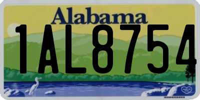 AL license plate 1AL8754