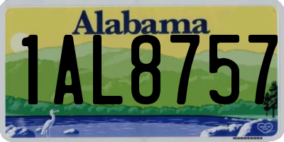 AL license plate 1AL8757
