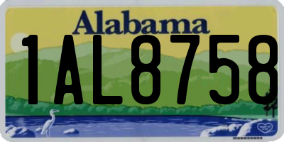 AL license plate 1AL8758