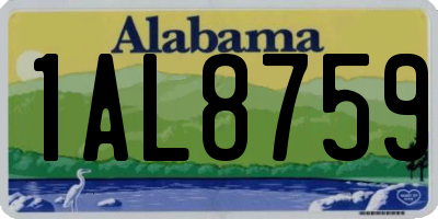 AL license plate 1AL8759