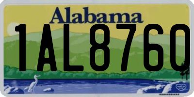 AL license plate 1AL8760