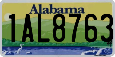 AL license plate 1AL8763