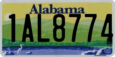 AL license plate 1AL8774