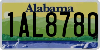 AL license plate 1AL8780