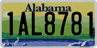 AL license plate 1AL8781
