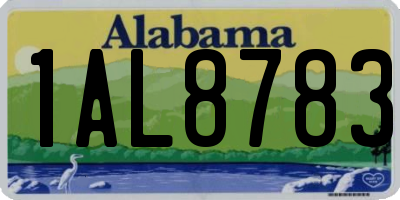 AL license plate 1AL8783