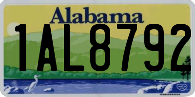 AL license plate 1AL8792