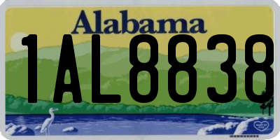 AL license plate 1AL8838