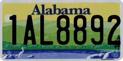 AL license plate 1AL8892