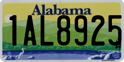 AL license plate 1AL8925