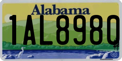 AL license plate 1AL8980