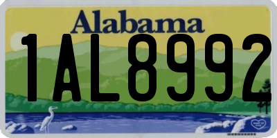 AL license plate 1AL8992