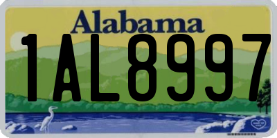 AL license plate 1AL8997