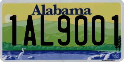 AL license plate 1AL9001