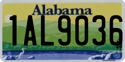 AL license plate 1AL9036