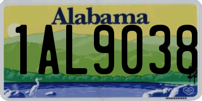 AL license plate 1AL9038