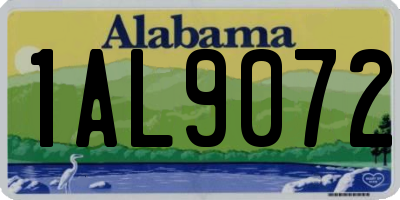 AL license plate 1AL9072