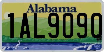 AL license plate 1AL9090