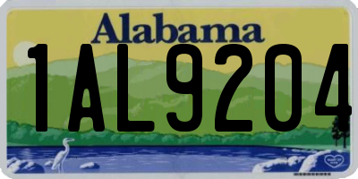 AL license plate 1AL9204