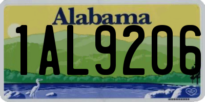 AL license plate 1AL9206