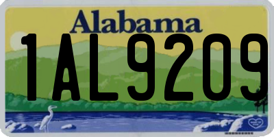 AL license plate 1AL9209