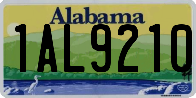 AL license plate 1AL9210