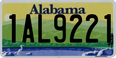 AL license plate 1AL9221