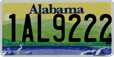 AL license plate 1AL9222