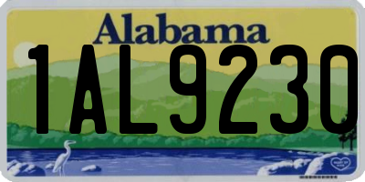 AL license plate 1AL9230