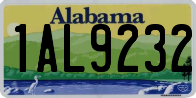 AL license plate 1AL9232